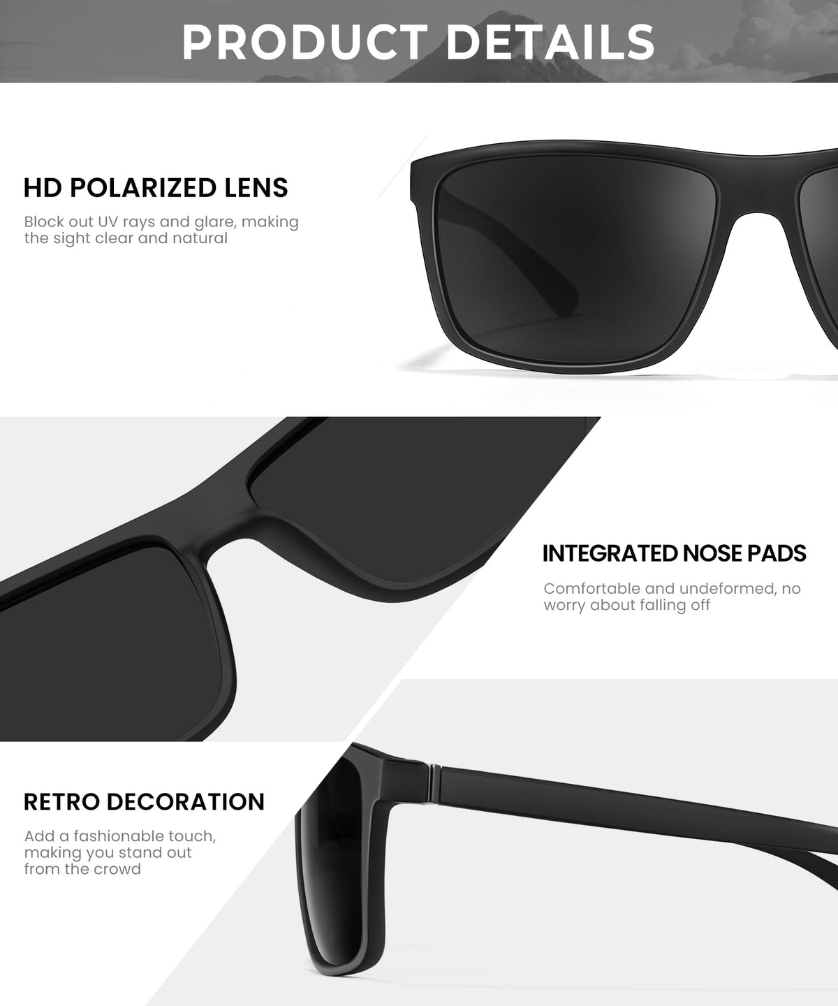 OUKEMAX Polarized Sunglasses Men Women: Mens Sunglasses Sun Glasses for Driving Sports Fishing with UV Protection 3 Packs