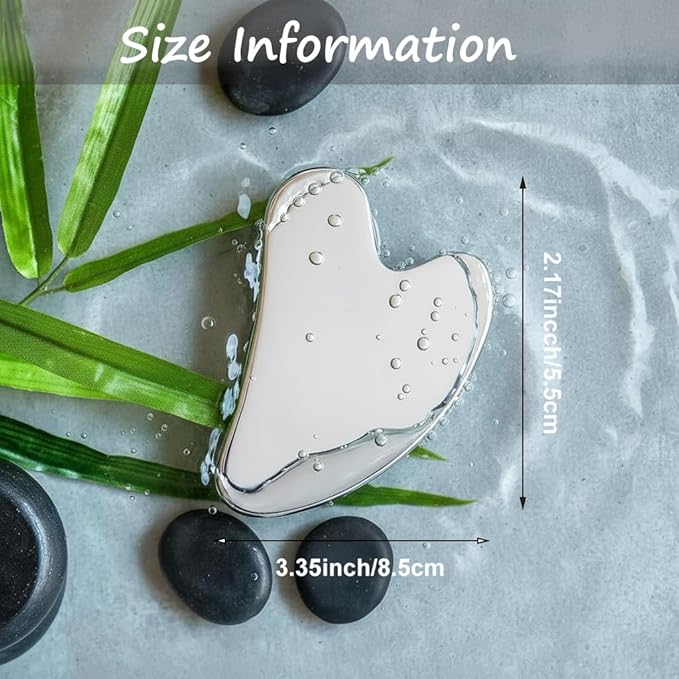 Gua Sha Facial Tools Capable of Facial Sculpting & Depuffing,Cooling Stainless Steel Metal Gua Sha Lymphatic Drainage Massager for Daily Skin Care Beauty Routine