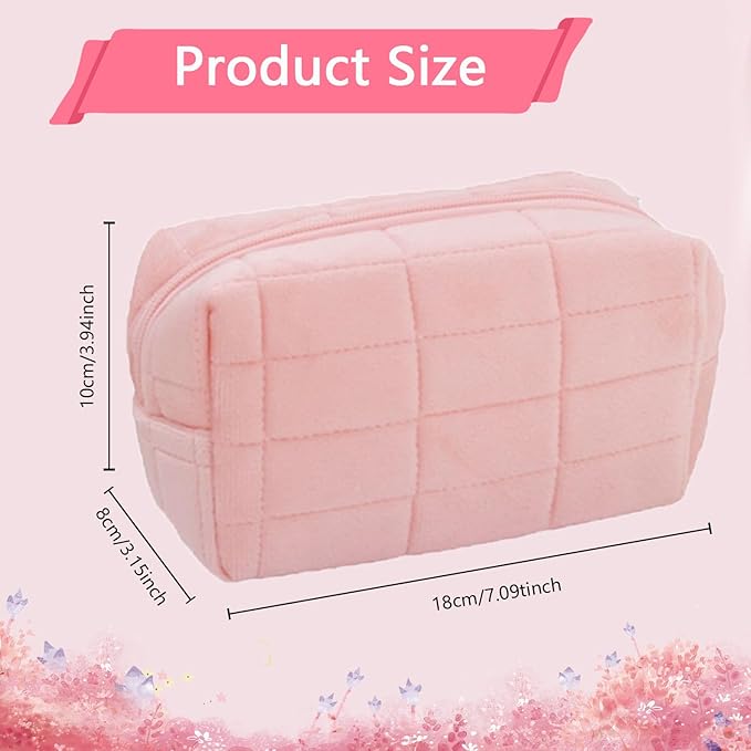 Skincare Face Wash Spa Headband and Wristband Set Makeup Sponges Set Quilted Makeup Bag Face Soft Triangle Makeup Puff Sponge Pieces Powder Puff Women and Teen Girl Gifts Trendy Stuff (Pink bag)