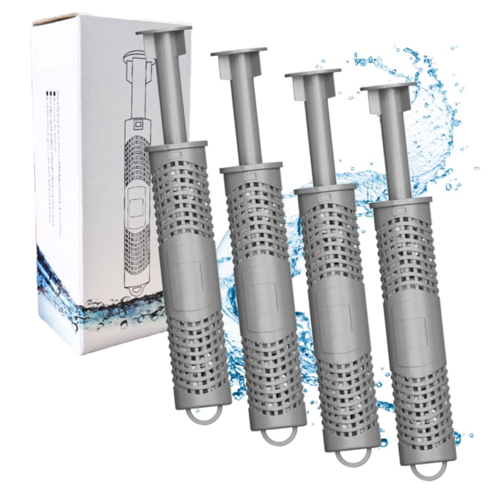 Joepoe Hot Tub Silver Ion Cartridge for Hot Springs Spa- Hot Tub Silver Ion Cartridge Keeps Spa Water Crystal Clear, Spa Mineral Sticks for Hot Tub, Each Filter Last 4 Months (4-Pack, Grey)