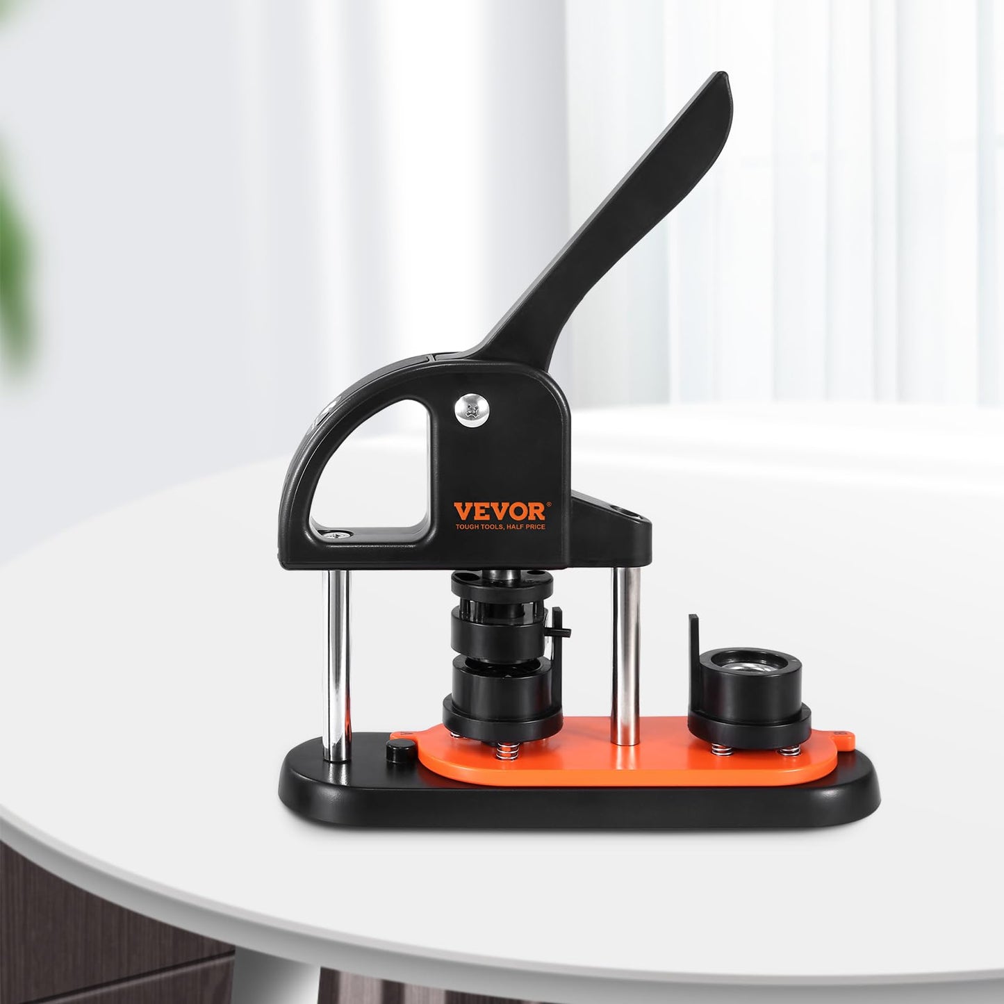 VEVOR Button Maker Machine, 25mm/1 inch Button Maker with 500pcs Button Parts, Ergonomic Arc Handle Punch Press Kit, Pin Maker with Panda Magic Book, for Children DIY Gifts and Christmas