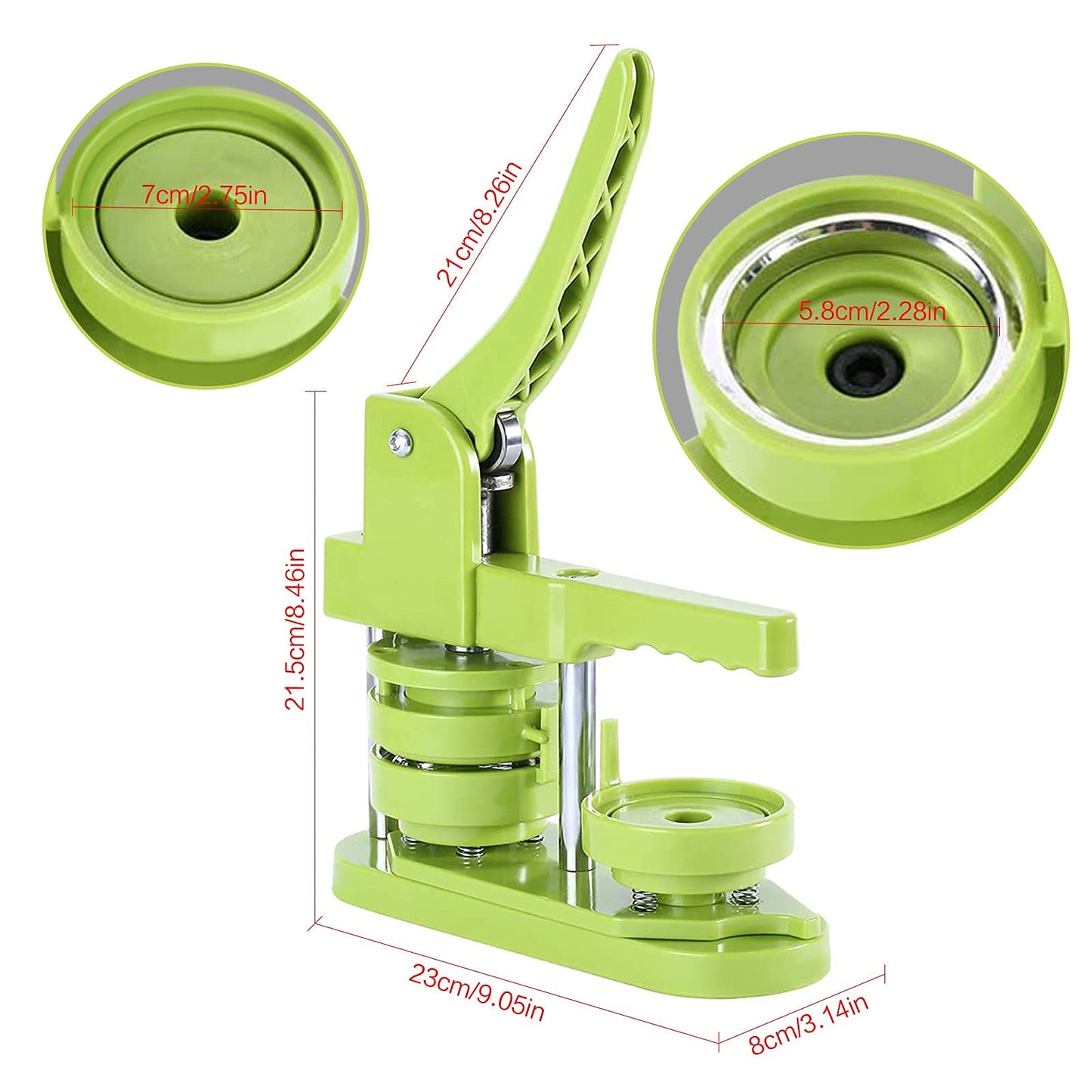 Button Maker Machine 58mm Pin Installation-Free DIY Pin Badge Button Maker Press Machine Punch Press with Free 100pcs Parts Pictures Circle Cutter