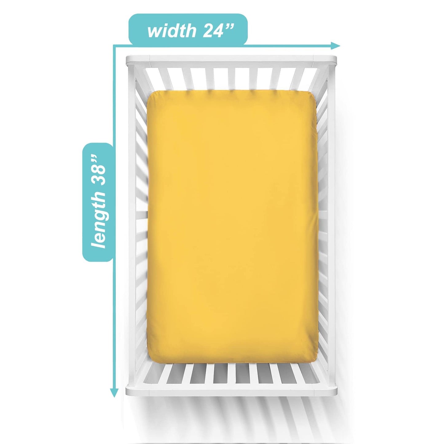 American Baby Company 3 Pack 100% Natural Cotton Fitted Mini Crib Sheets 38"x24"-Soft & Breathable Small Nesting Portable Sheets,Fits Pack N Play Mattress,Gold/Gold Stars/White,for Boy & Girl