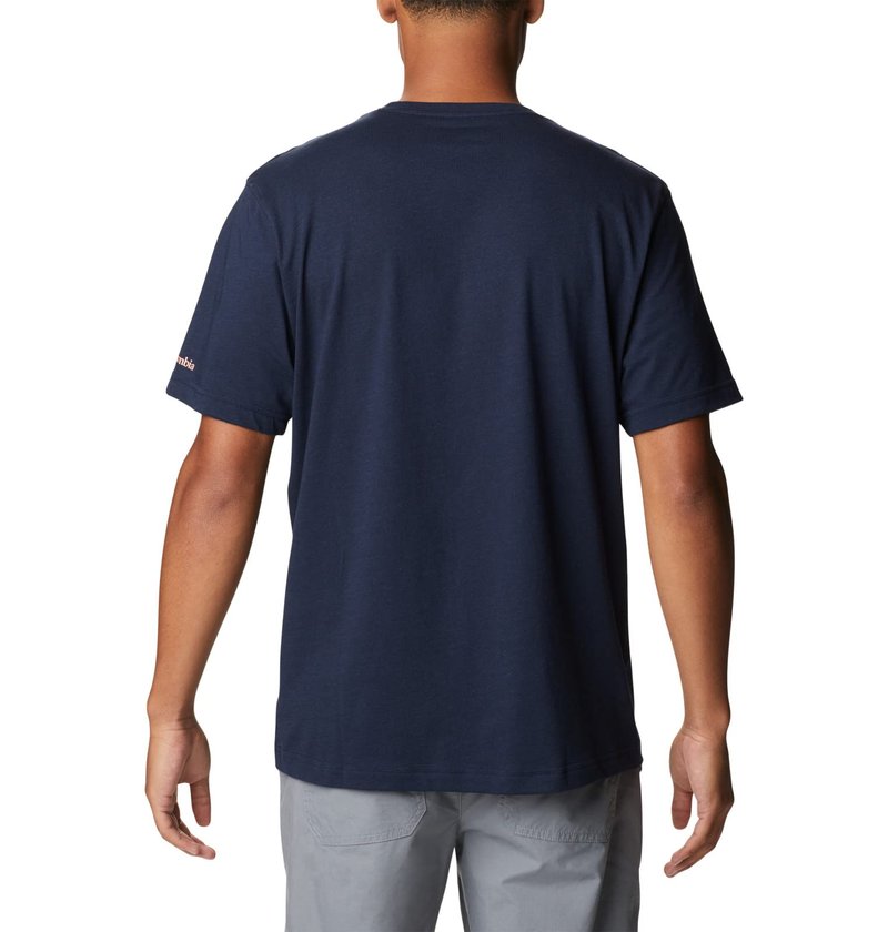 Columbia Men's Thistletown Hills Graphic Short Sleeve, Collegiate Navy HTHR/Wanderland Graphic, XX-Large