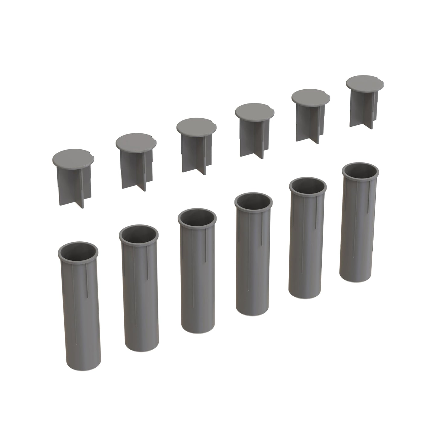 Pool Fence Deck Sleeves & Hole Caps - Putty 6 Pack - 1 Inch Pole Fencing, Inserts with Plugs, Universal Fit for DIY Safety Fence,