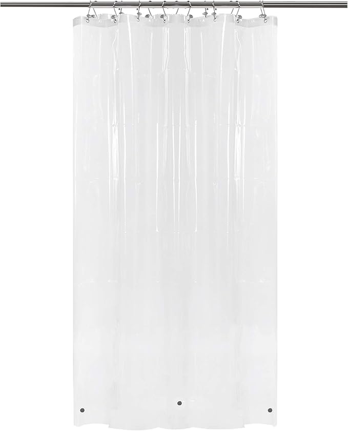 Barossa Design RV Shower Curtain Liner with 3 Magnets - 47" x 64" Camper Shower Curtain for Travel Trailers, Waterproof PEVA Liner for Camping Stall, PVC Free, Metal Grommets - Clear, 47x64