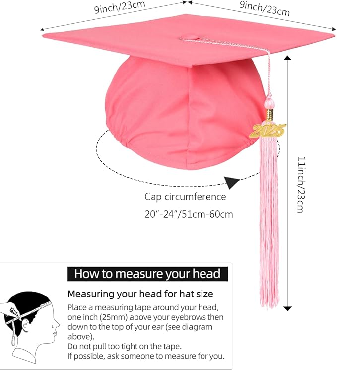 Newrara Graduation Unisex Matte Adult Graduation Cap with Tassel