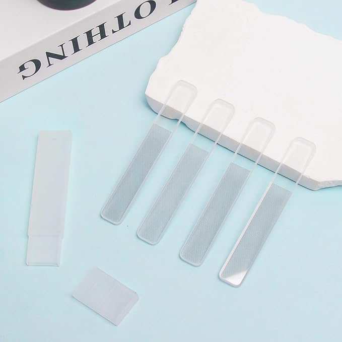 8 Pcs Nano Nail File, Glass Nail File for Natural Nails, Glass Nail Buffers Shiner Polisher, Glass Nail Files for Women with Case