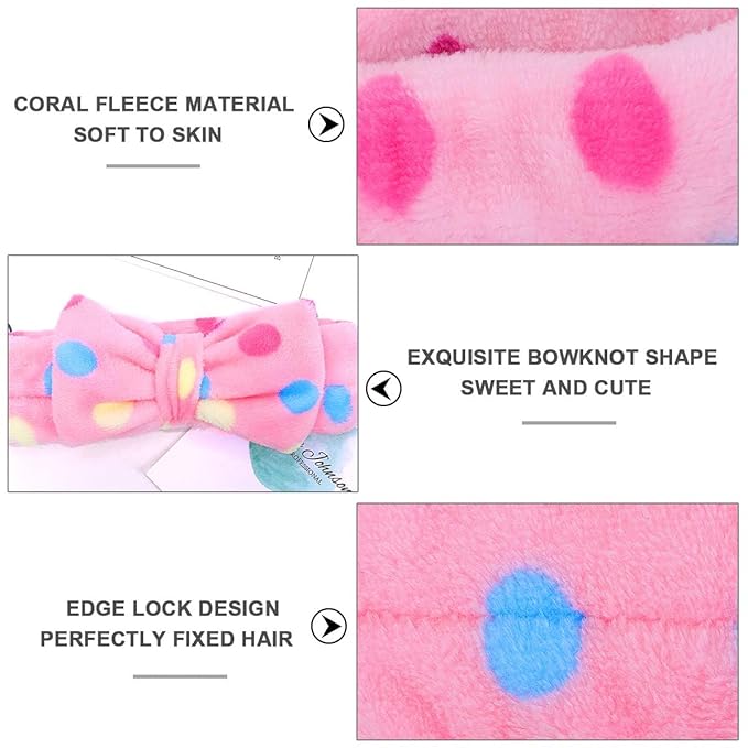 LADES Soft Skincare Headband – Adjustable, Comfortable & Stretchy Fabric, Cute Patterns for Makeup, Facial – Non-Slip, Headband for Hair Control