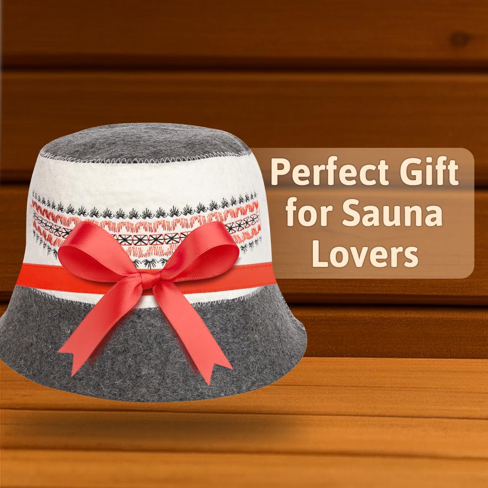 SHSH trade group Ukrainian Wool Sauna Hat Embroidered Ornament Vyshyvanka Ukraine Banya Bucket Sauna Hat for Women and Men Finnish Banya Cap