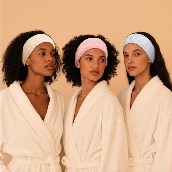 Huachi Skincare Headbands for Women Girls: Spa Headband for Washing Face Towel Hair Bands, Makeup Facial Face Wash Head Bands 4 PCS