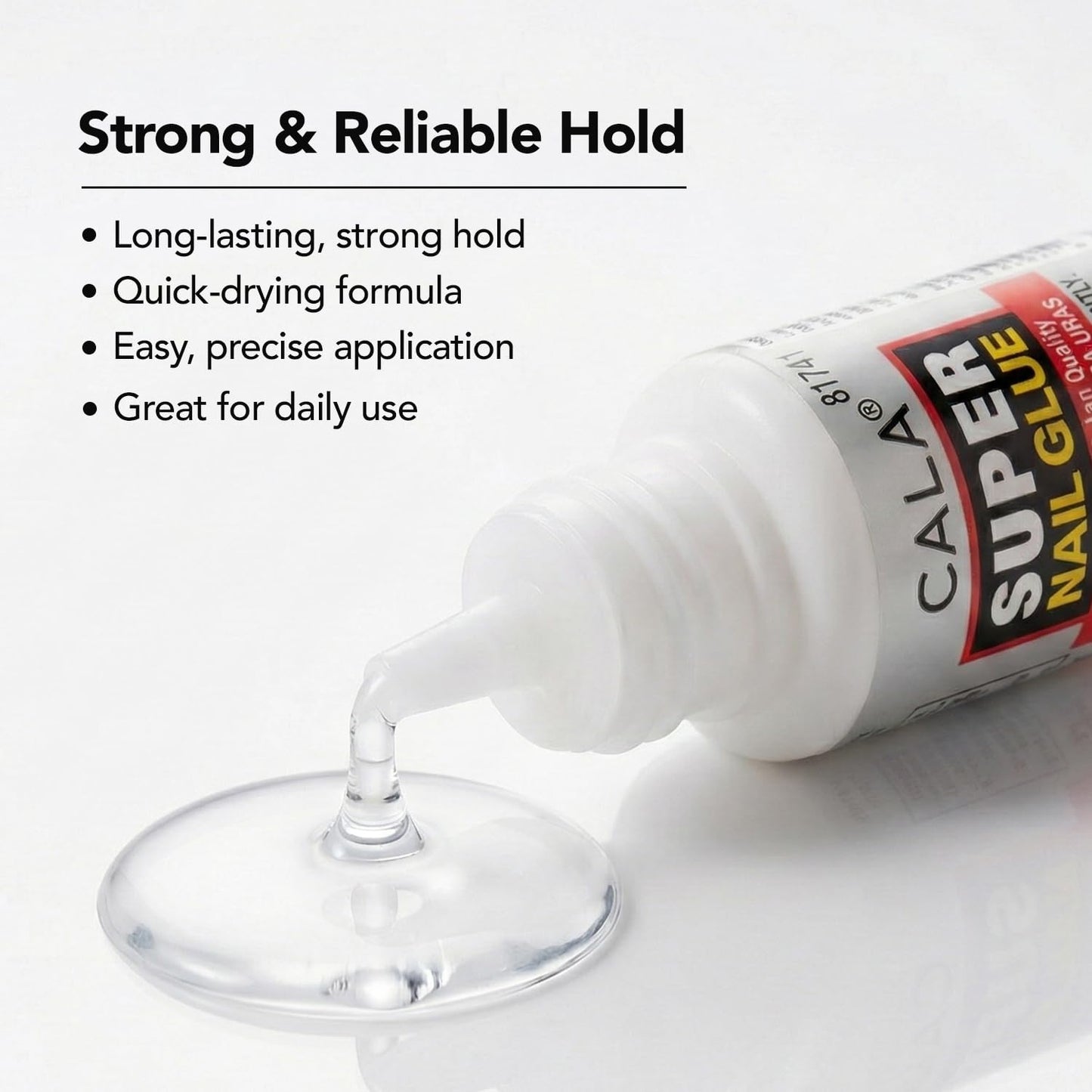 CALA Super Nail Glue – Professional Quick Dry Nail Glue Adhesive for False Nails, Tips & Art Accessories – Salon Quality Strong Hold for Natural Nail Repair (Pack of 12)