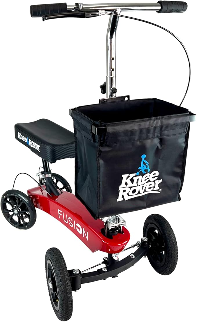 KneeRover Deluxe Knee Scooter Basket Accessory with Large Capacity - Knee Rover Basket Attachment Includes Universal Bracket Mount - Fits Most Knee Scooter Walker Models
