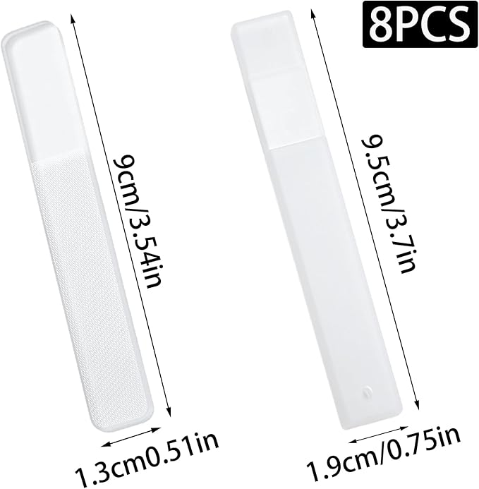 Pine & Linen 8 Pcs Nano Nail File, Glass Fingernail Polisher Shiner Glass Nails Buffers, Crystal Nail Files for Nails/Women（Style-1）