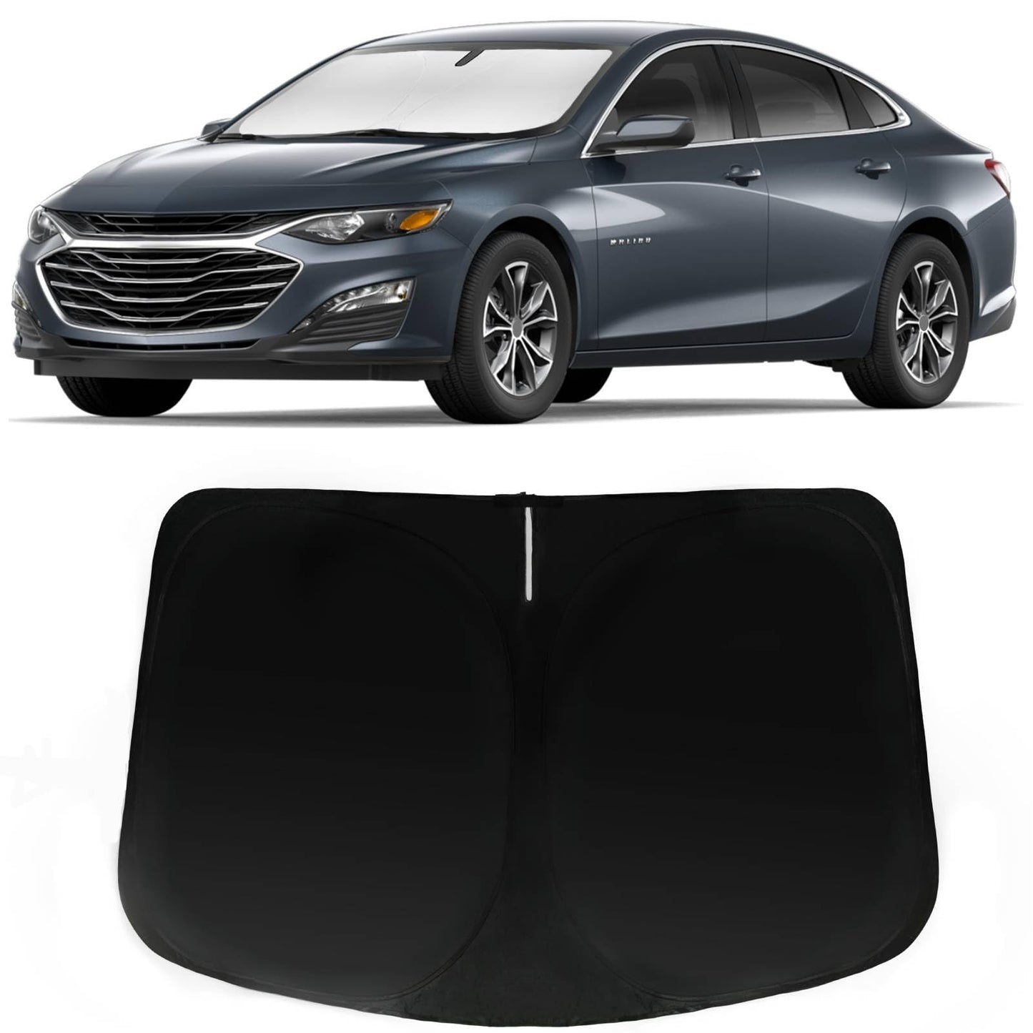 PAIMOHO Windshield Sun Shade for Chevrolet Chevy Malibu 2016-2025, Car Front Window Sunshade with 240T Sun Visor Protector Blocks UV Rays Heat Sun Shield Accessories