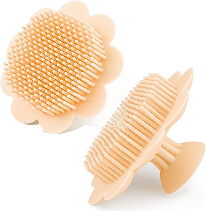 Baby Bath Silicone Brush Shower Scalp Brush Exfoliate and Massage Shampoo Scalp Scrubbie for All Hair Kid Newborn ToddlerÃ¯Â¼ÂYellowÃ¯Â¼Â