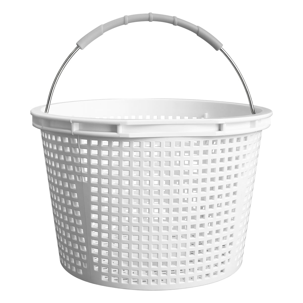 SAQXK 8" Pool Skimmer Basket for Inground Pool, Replacement for Waterway 542-3240/542-3240B Compatible with Bermuda Gunite Pentair U-3 Skimmer Basket 516112 Pool Basket with Stainless Steel Handle