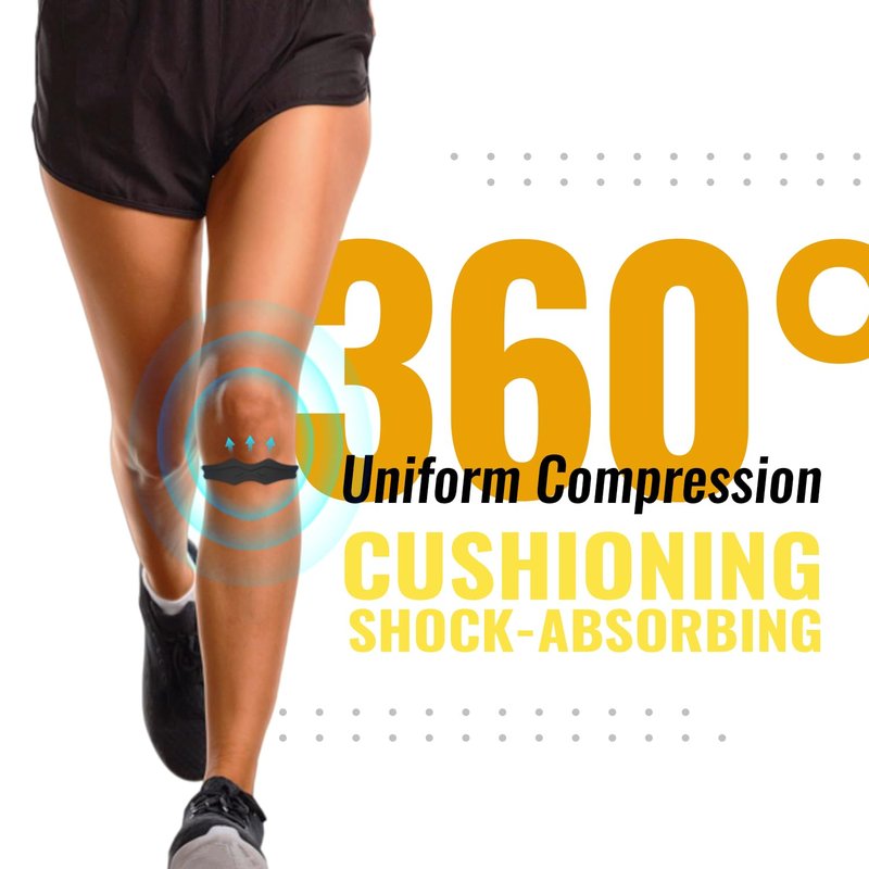 Fit Geno Knee Strap Patella Support: Knee Band for Patellar Tendon Pain Relief - Knee Brace for Tendonitis Jumpers Running Sports Basketball Men Women 2 Packs (Black)