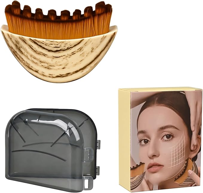 Lymphatic Brush for Face | Manual Gua Sha Brush & Facial Dry Brush | Soft Lymphatic Drainage Massager & Contour Face Brush | Face Sculpting Tool for Lymphatic Drainage (Small, 1.0, Count)