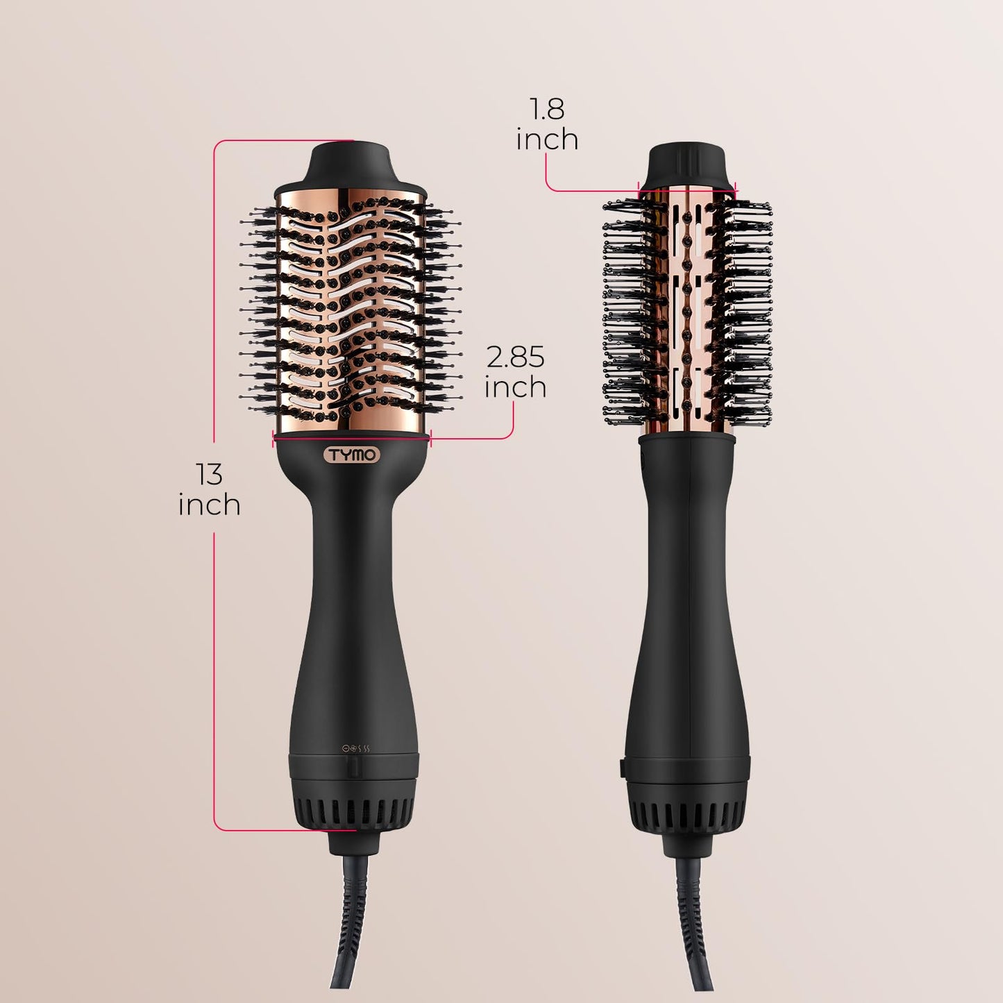 TYMO Hair Dryer Brush Blow Dryer Brush in One, 4 in 1 Ionic Hairdryer and Styler Volumizer with Oval Titanium Barrel, Hot Air Straightener for Smooth Frizz-Free Blowout, Gold