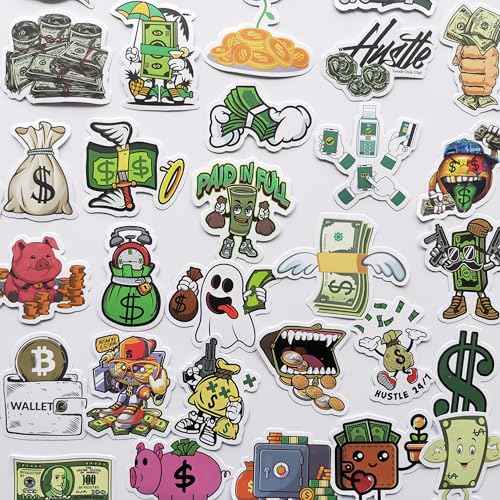 Generic Funny Money Decals - Cash, Dollar Signs, Bills & Coins Symbols