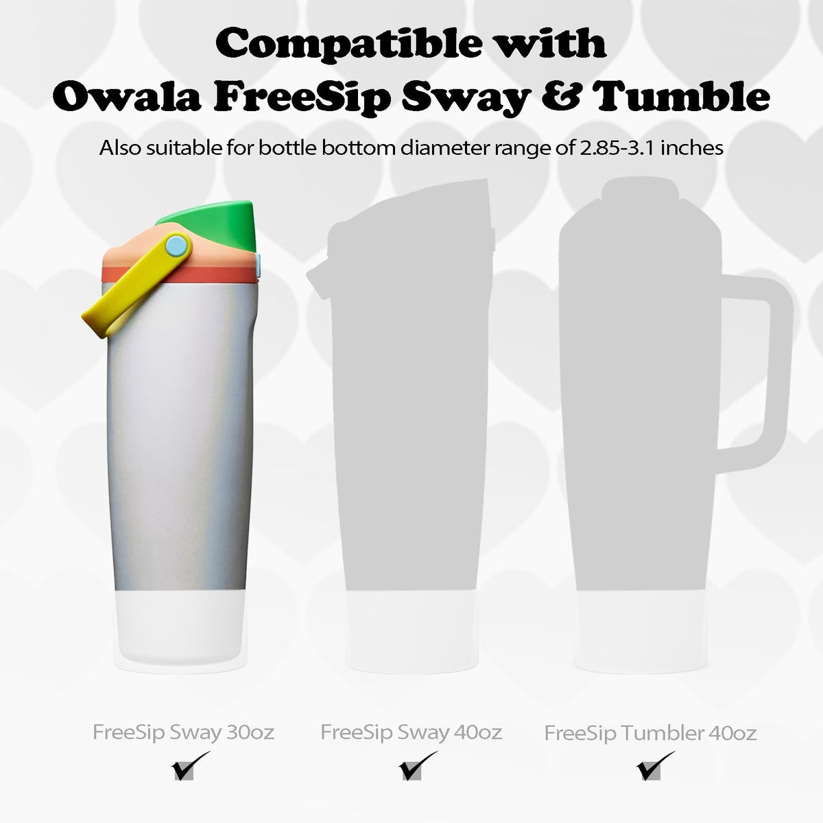 Kaitiaki 2PCS Silicone Boots for Owala 30oz & 40oz FreeSip Sway Bottles & Tumblers – Non-Slip, Scratch-Resistant, Stability Enhancer for Owala Accessories (Transparent frosted)