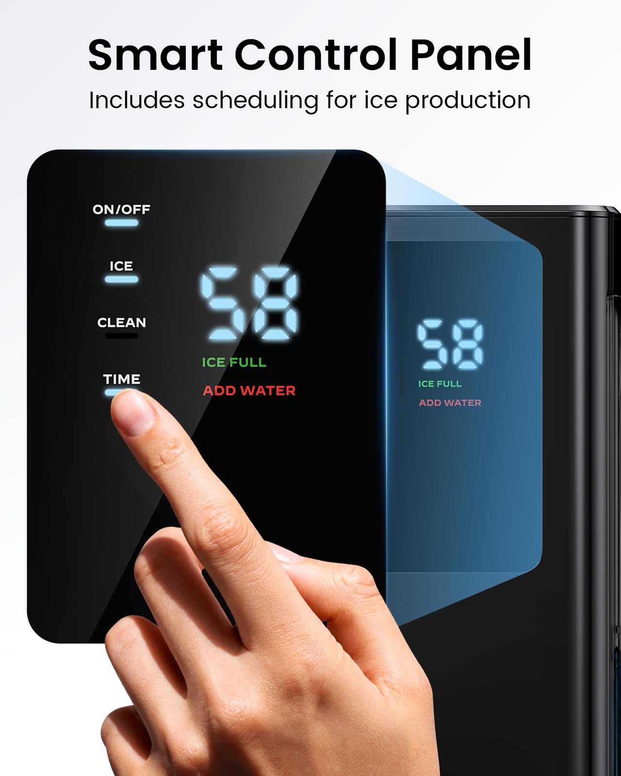 Ciays Nugget Ice Maker Countertop with 3L Detachable Water Tank and Timer Function, Pebble Ice Maker 35 lbs/24H Soft Chewable Ice, Self Cleaning Ice Machine for Kitchen, Party and Office