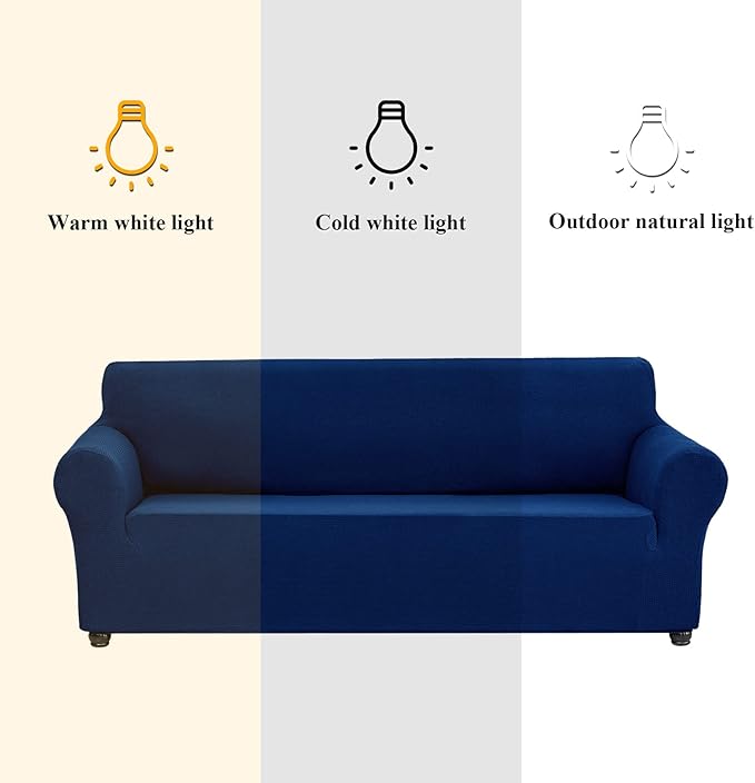 Joccun Stretch Couch Cover Slipcovers, 1-Piece Sofa Covers for 3 Cushion Couch Spandex Jacquard Washable Furniture Protector Cover for Living Room,Kids,Pets(Sofa,Classic Blue)