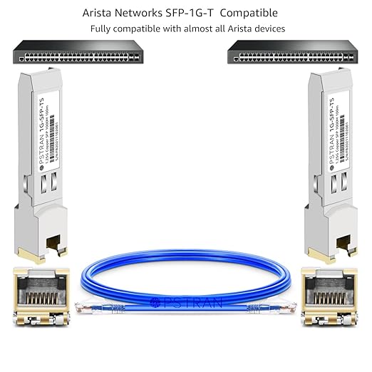 OPSTRAN 1000BASE-T SFP RJ45 Copper Transceiver Module Compatible with Arista SFP-1G-T 100m Cat5e/6 10 Pack