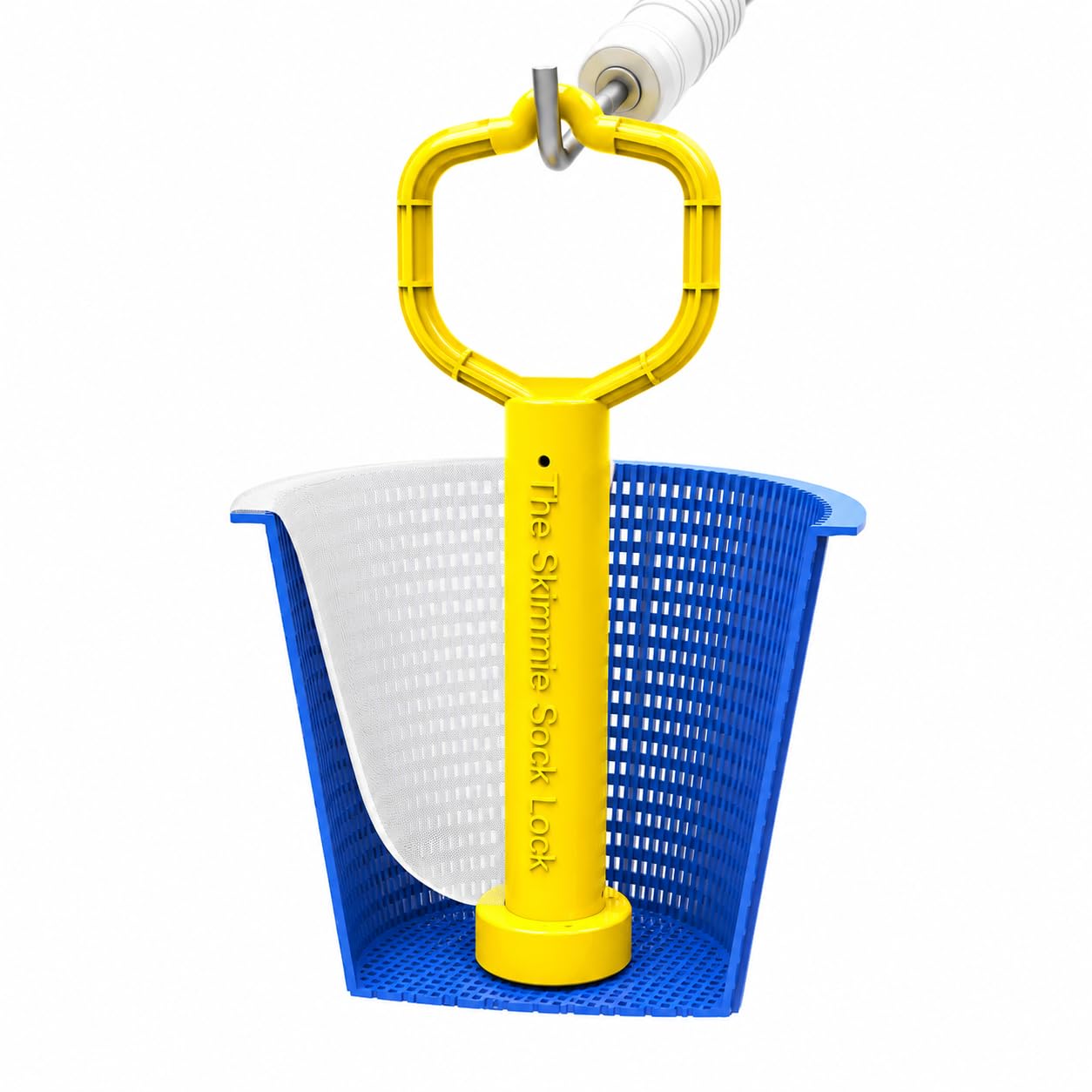 Skimmie Sock Lock - Ultimate Pool Cleaning Convenience: Removable Handle for Skimmer Socks Keeps Debris in, Even When Pump's Off