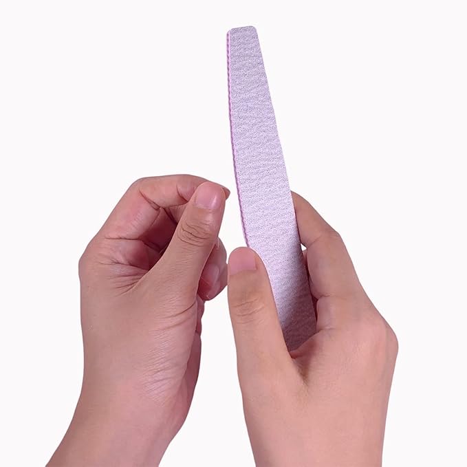 80/80 Grit Nail Files (50 Pack), Emery Boards for Acrylic Nails and Gel Nails, Coarse Nail File Double Sided 80 Grits Emory Professional Nail Filers Reusable Washable Manicure Curved Gray Bulk