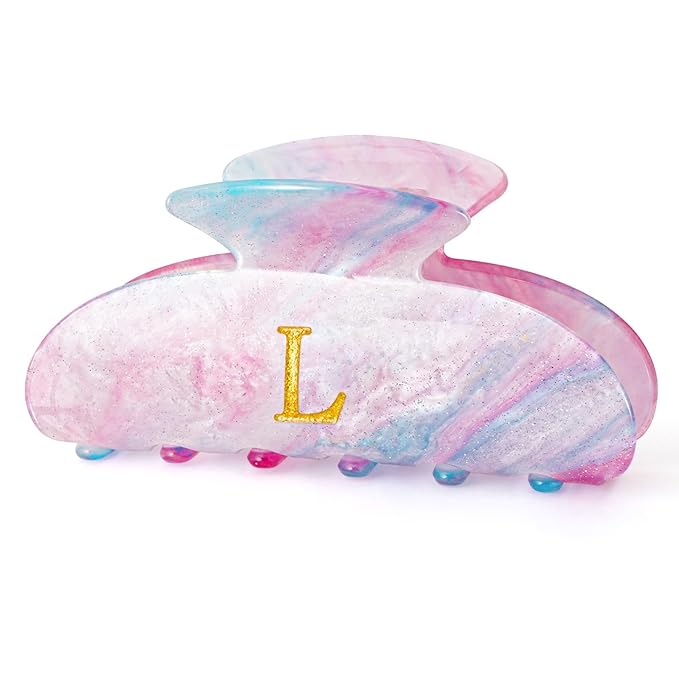 Birthday Gifts for Teens Girls - Initial Letter Hair Clips | Personalized Gift | Personalized Hair Claws | Birthday Gifts for Women | Christmas Gift for Teen Girl Stocking Stuffers - Lavender,L