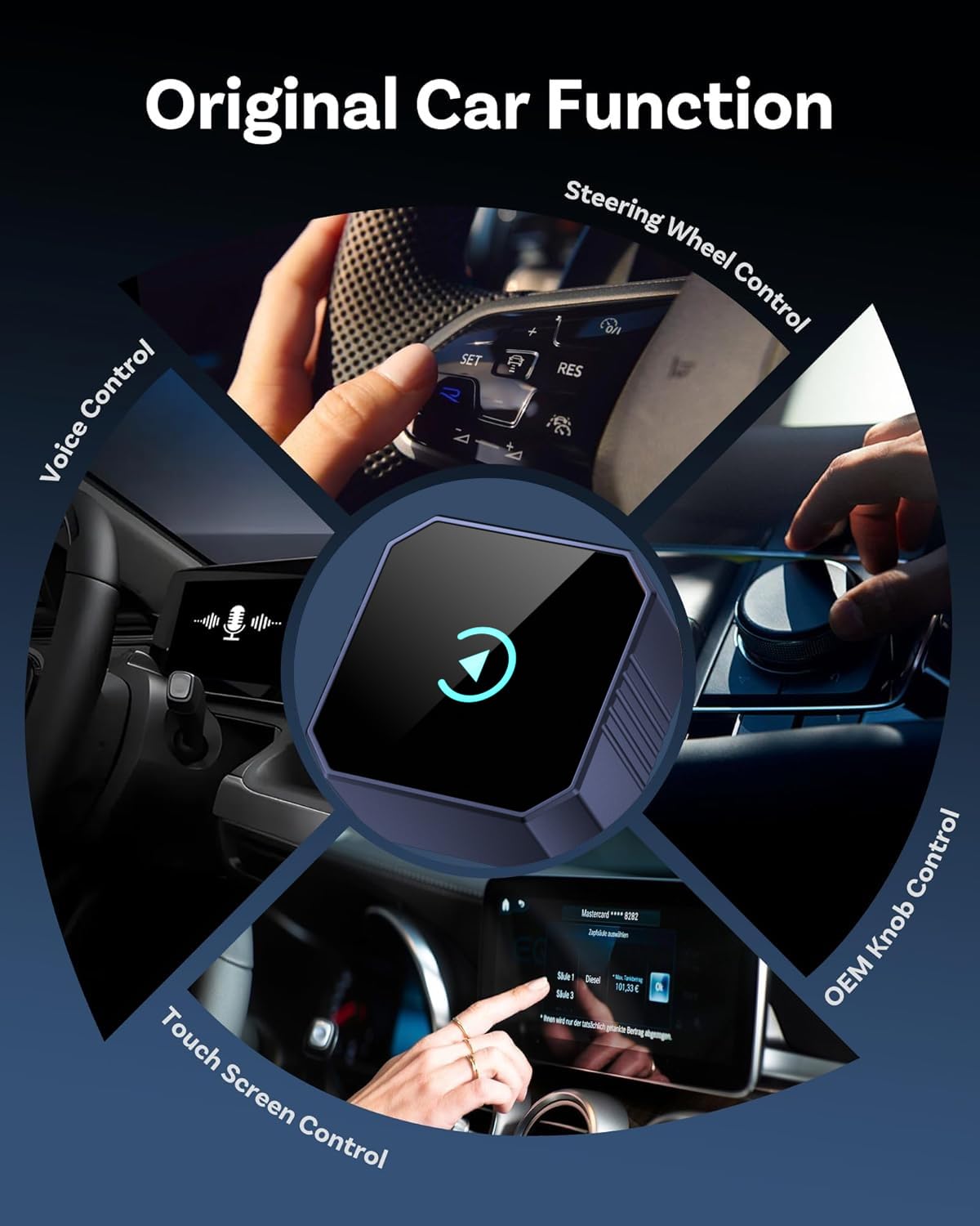 2026 Wireless CarPlay Adapter for iPhone ＆ Android Auto Mini Wired to Wireless Apple Car Play Adapter Plug & Play Compatible for iPhone iOS 10+ Android 11+ with After 2016 Cars
