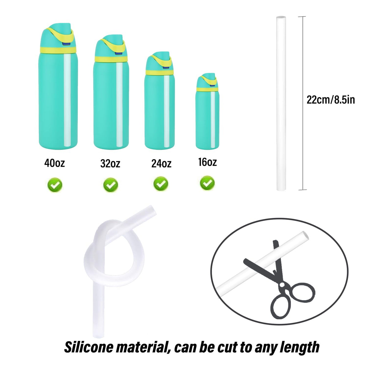 Replacement Lid for Owala Freesip, Compatible with Owala Cup 16oz 24oz 32oz 40oz, One Button Water Bottle Top Lid Replacement Accessory and Straws, Leakproof, BPA-Free (fog)