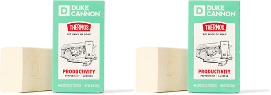 Duke Cannon x THERMOS Productivity Scent Bar Soap for Men, Large Brick Bar Soap, 10 oz (Pack of 2)