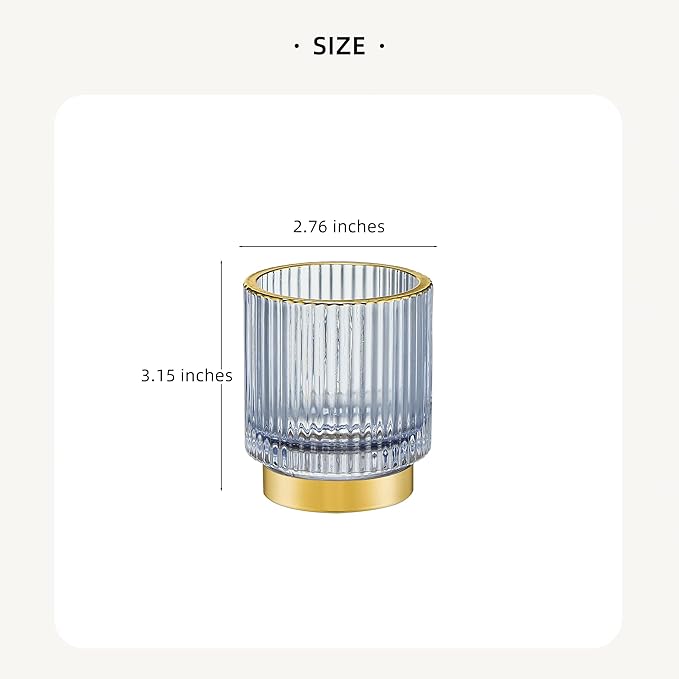 Makeup Brush Holder Organizer,Toothbrush Holders,Desk Pen Pencil Holder,Multifunctional Vintage Glass Brush Cup(A3-32-US)