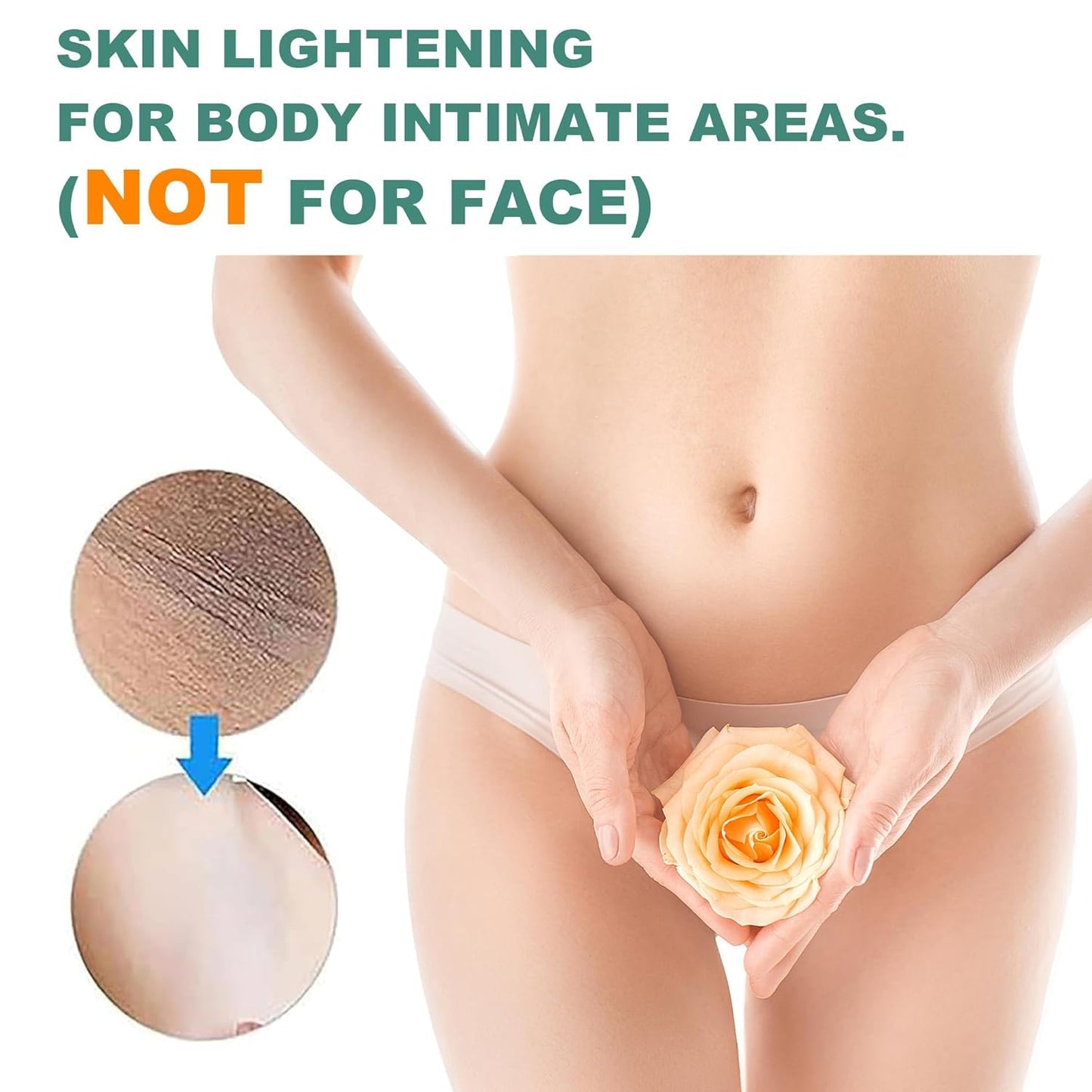 Skin Bleaching Cream Skin Lightening for Body Intimate Areas, Private Parts, Underarm, Knees, Elbows, Inner Thigh, Bikini Area, Whitening Cream Dark Spot Remover For Intimate Areas (1.7FL OZ)