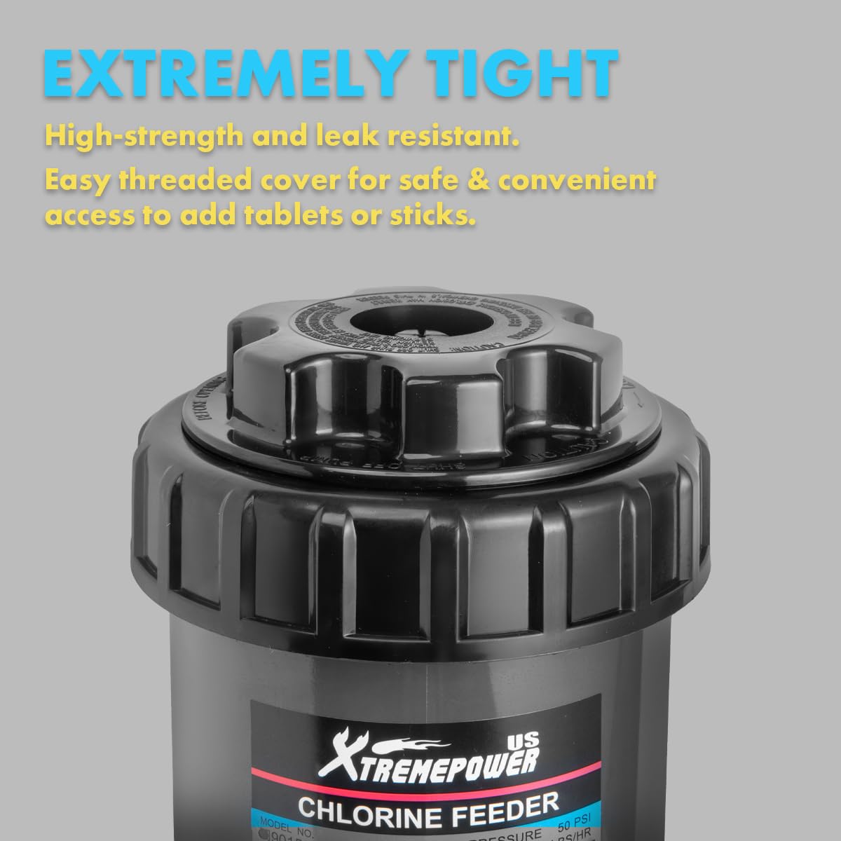 XtremepowerUS Inline Automatic Chlorinator Chemical Chlorine Feeder for Above Ground Pool, Inground Swimming Pool Chlorine Dispenser Tablet in-line Auto Chlorinator 3-Inch (Compatible with Cl200)