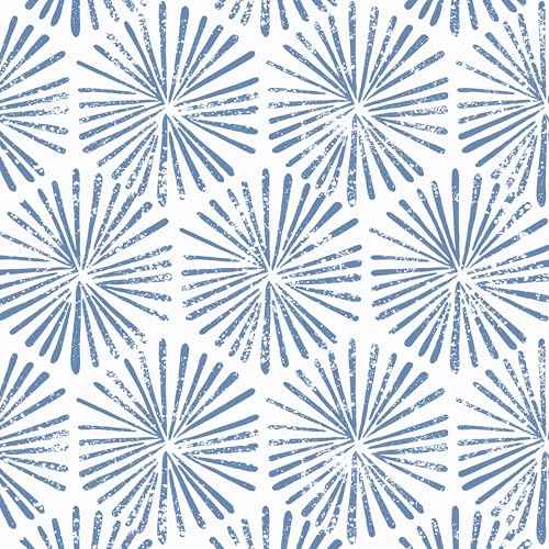 Guvana 17.3''¡¿118'' Peel and Stick Wallpaper Blue and White Wallpaper Modern Geometric Contact Paper for Bathroom Bedroom Striped Self-Adhesive Wall Paper for Cabinets Drawer