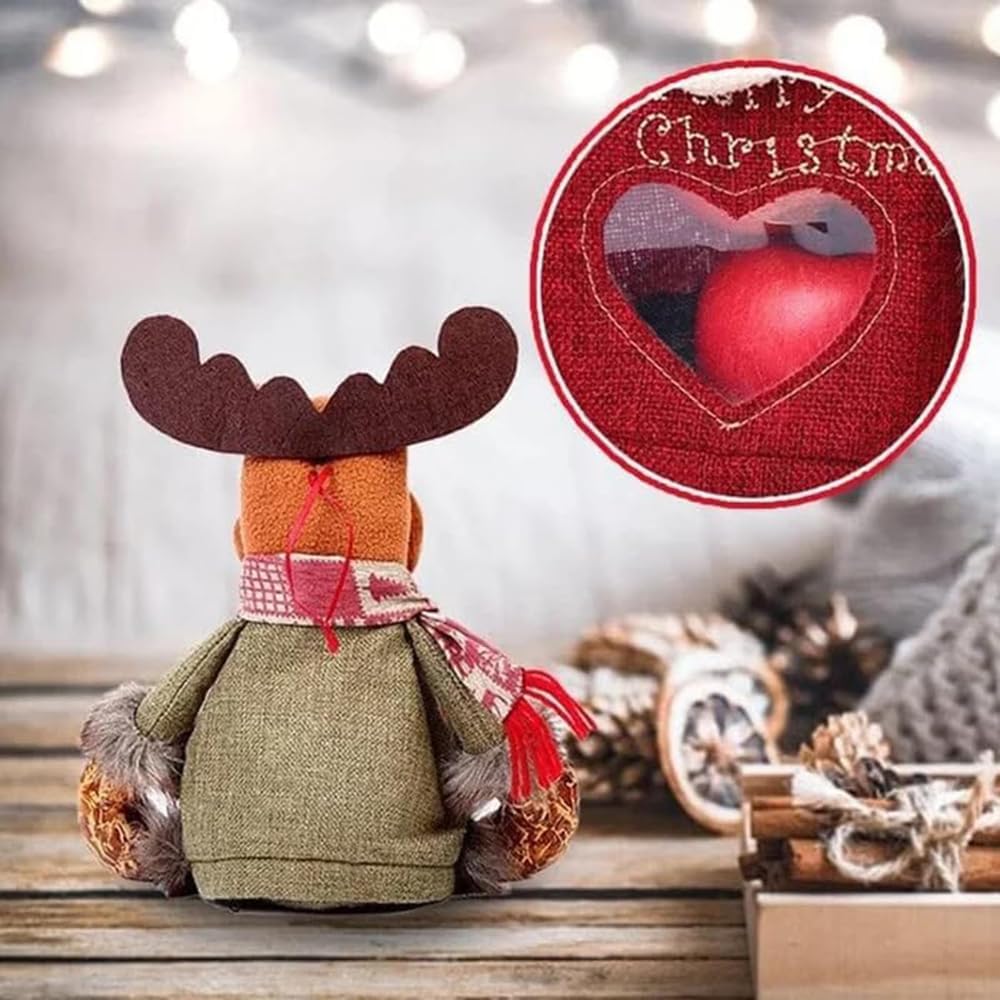 Yummst 2025 New Christmas Gift Bags Zipper Design, Christmas Doll Gift Bags, Can Hold 500g Apples, Large Fabric Gifts Bags, Reusable Christma Bag for Presents Candy Fruit and Festival (6PCS)
