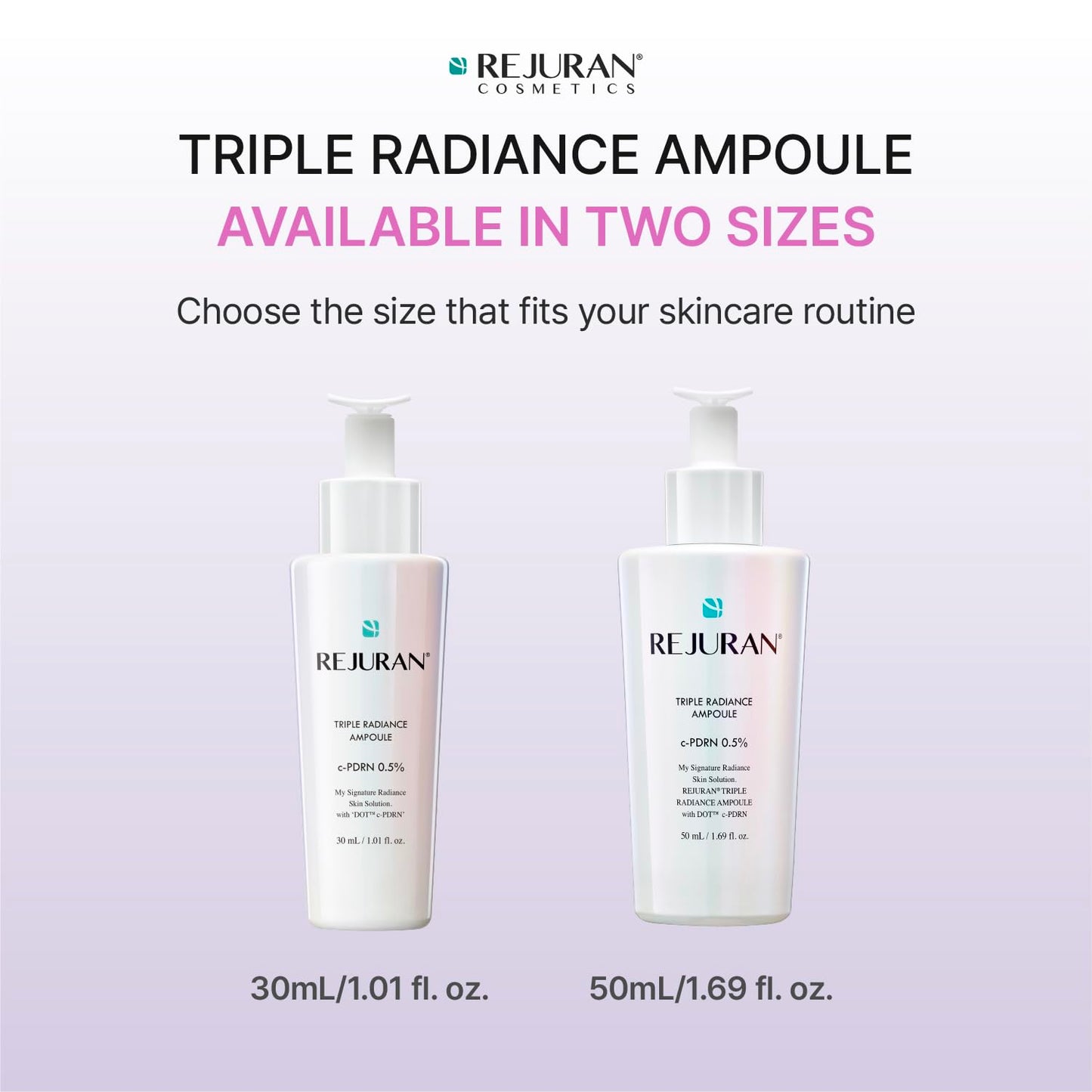 REJURAN® Triple Radiance Ampoule 30ml – DOT™ c-PDRN 0.5% Serum for Tone, Texture & Glow - Niacinamide & Licorice Extract for Even-Looking Skin