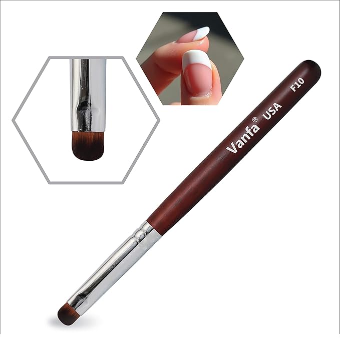 Vanfa French Brush for Nails, Clean up brush for Gel Nail Polish F10