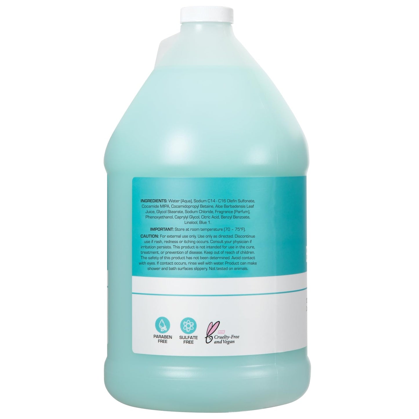 Ginger Lily Farms Club & Fitness Nourishing Body Wash, 100% Vegan & Cruelty-Free, Bath & Shower Gel for Men and Women, Ocean Breeze Scent, 1 Gallon (128 fl. oz.) Refill