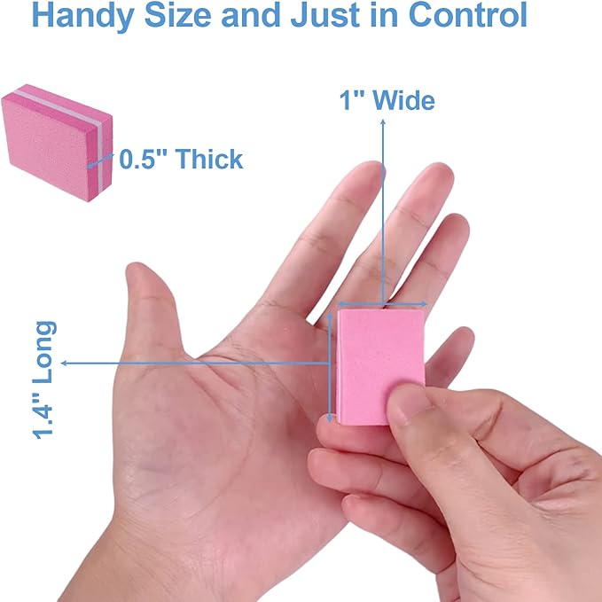 Nail Buffers (50 Pack), Mini Buffer Block Nail File for Acrylic Nails and Natural Nails, 100/180 Grit Nail Buffer Block Bulk Buffing Blocks for Nail Buff Professional Manicure File Blocks Set Pink