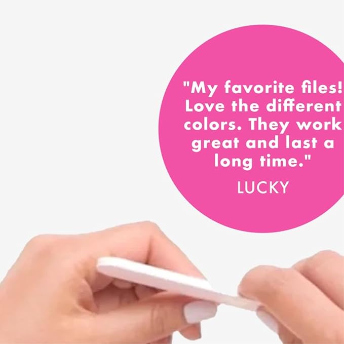 Olive & June Nail File Pack | 3 Dual-Sided Nail Files for Smoothing & Shaping | 2 Salon-Style for Manicures + Pedicures | Pro-Quality Nail Tools for At-Home Use | Gentle Dual-Grit Finish