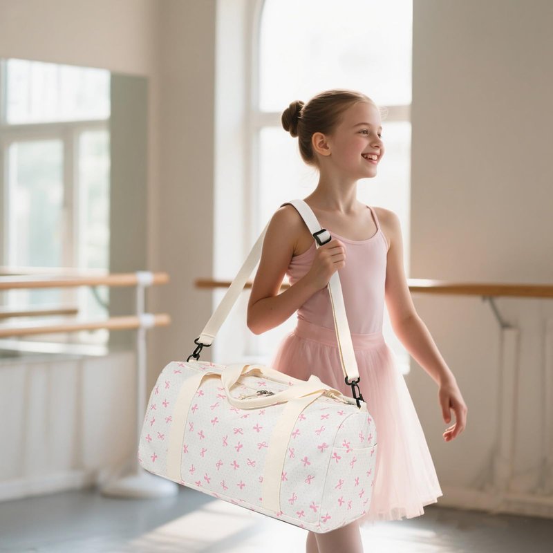 Gym Bag Sports Duffle Bag with Wet Pocket Weekender Overnight Bags with Waterproof Shoe Compartment for Girls Kids Women Dance Workout Travel Bags