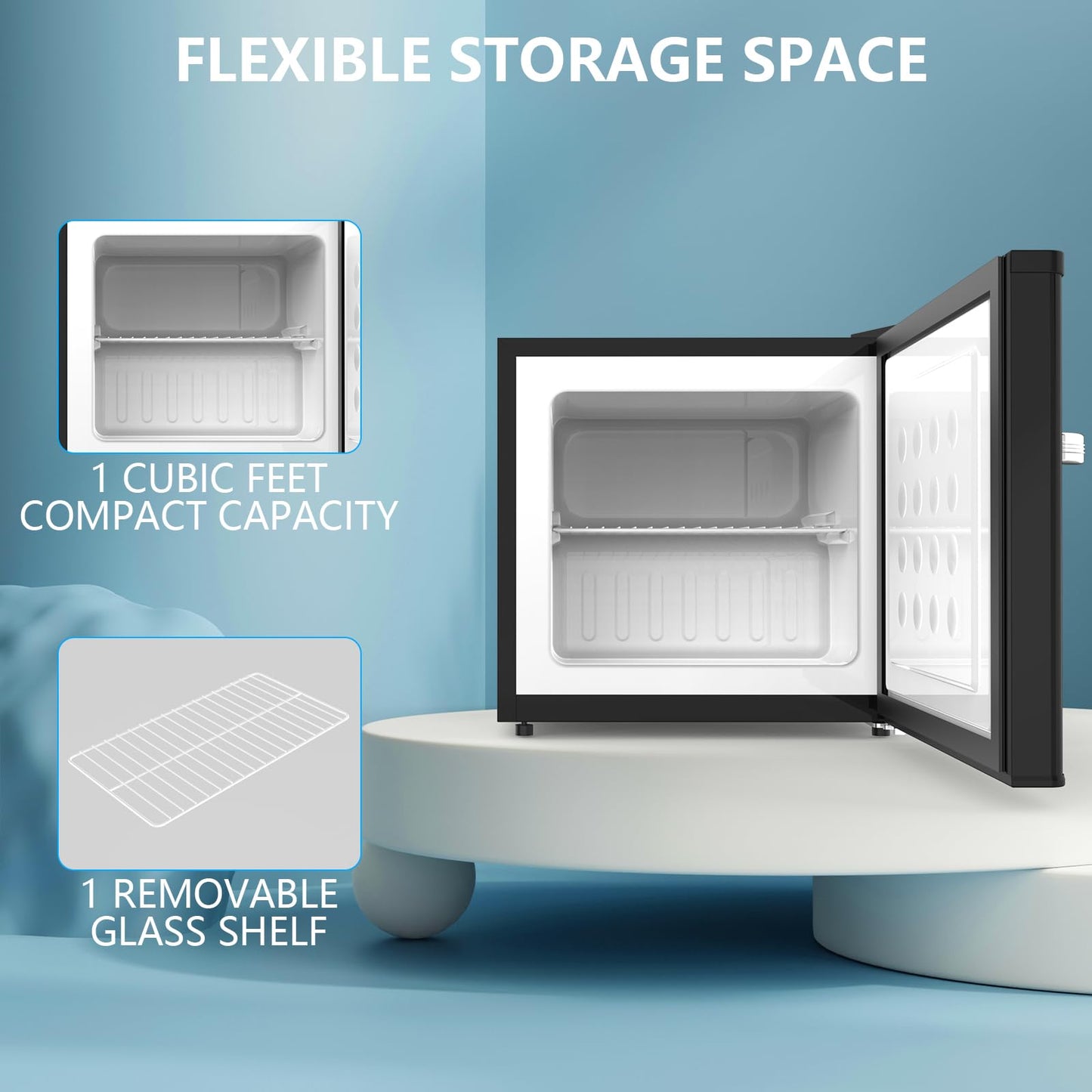 COWSAR 3.0 Cu.Ft Upright Freezer, Small Freezer Standing Deep Freezer with Adjustable Thermostat, Removable Shelves & Reversible Door, Fast Cooling for Office,Dorm,Apartment,Commerical