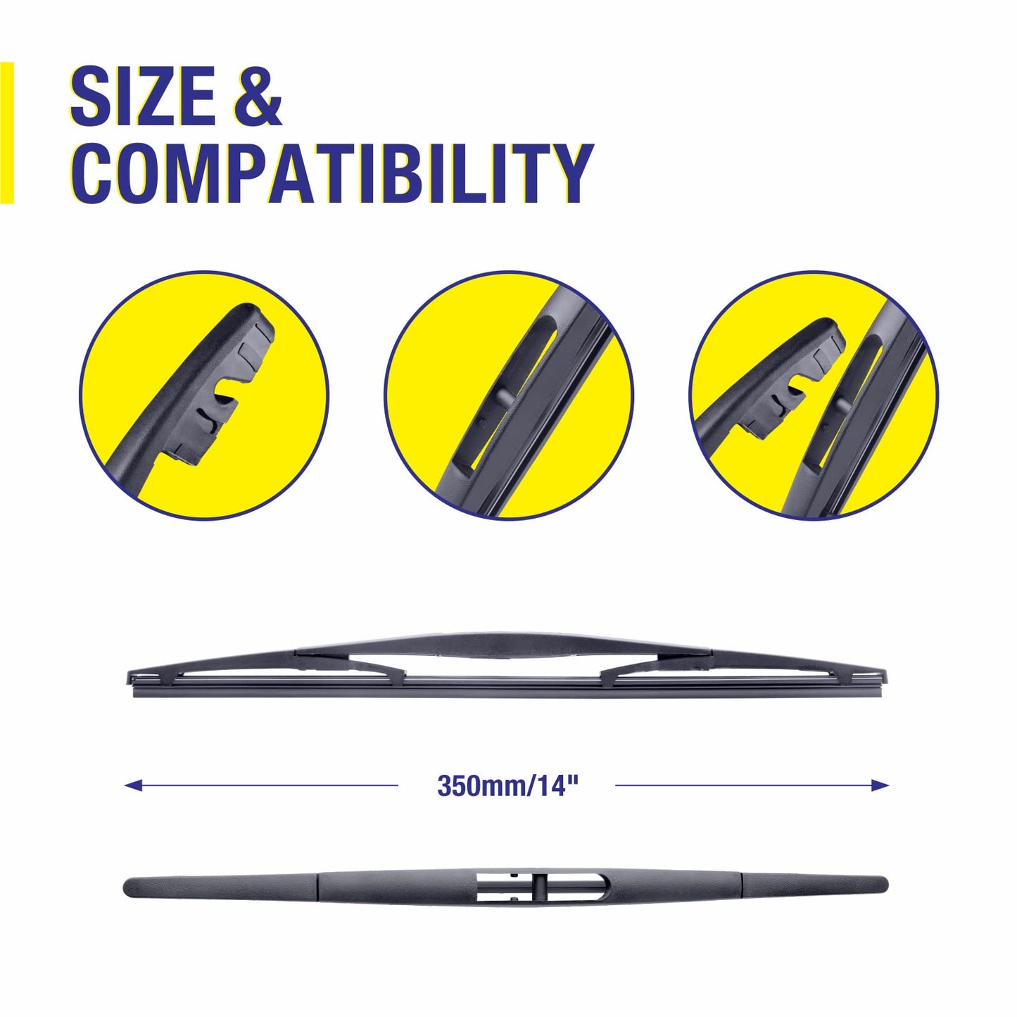 3 Wipers 26"/17"/14" Replacement For Honda CRV 2011 2010 2009 2008 2007(Set of 3), 26 Inch+17 Inch Windshield Wiper Blades with 14 Inch Rear Wiper Blade-Original Factory Quality