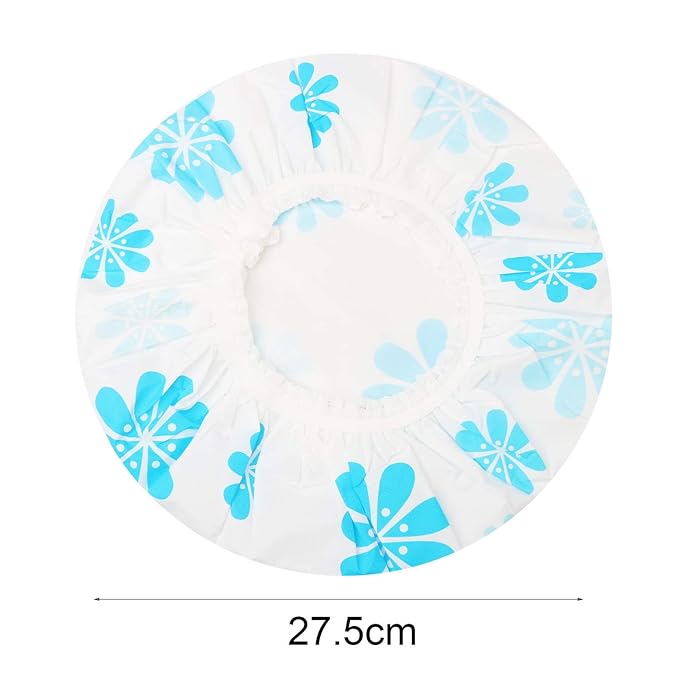 Shower Caps, 3 Pcs Waterproof Bath Caps Plastic Reusable Shower Caps Elastic Band Bath Hair Hat for Women Ladies Spa Salon