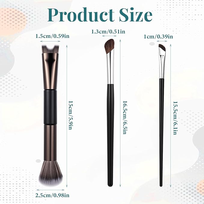 3 Pcs Sculpting Dual-End Nose Brush, 2-in-1 Nose Contour Brush Angled Makeup Brushes Blush Brushes for Sculpting and Defining Contour